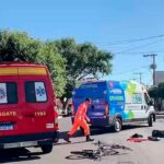 Rua Santa Vitória: Jovem fica gravemente ferido em acidente com caminhão basculante em Iturama