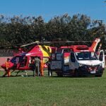 Criança de 11 meses é transportada de helicóptero após sofrer acidente na BR-365 em Santa Vitória