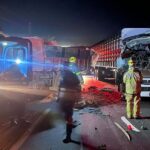 Batida entre caminhões é registrada na BR-050 entre Araguari e Catalão