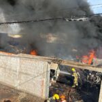 Incêndio atinge depósito de veículos em Ituiutaba