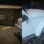 Carro perde o controle e bate em veículos estacionados no bairro Pacaembu, em Uberlândia