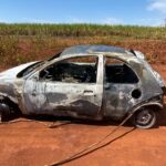 Duas professoras de Iturama ficam feridas após carro sair da pista e pegar fogo na MGC-497