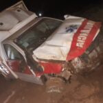 Ambulância de Chaveslândia bate em anta na BR-365