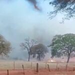 Incêndio atinge área na zona rural e assusta moradores, em Santa Vitória